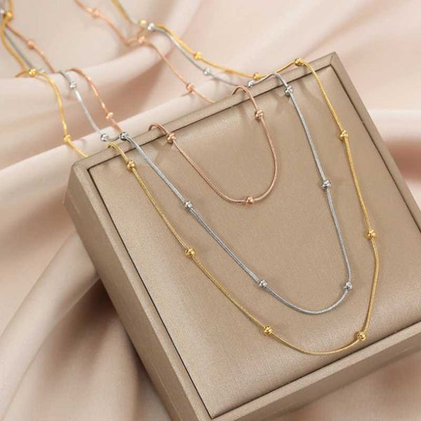 chains 316l stainless steel simple charms multi-layer beads chain choker necklace for women fashion fine jewelry party gifts san558, Silver
chains 316l stainless steel simple charms multi-layer beads chain choker necklace for women fashion fine jewelry party gifts san558, Silver