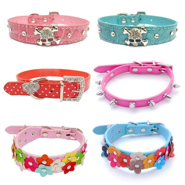 dog collars & leashes 12 styles cute puppy collar dot/bling rhinestone/flower pu leather necklace neck strap pet products
dog collars & leashes 12 styles cute puppy collar dot/bling rhinestone/flower pu leather necklace neck strap pet products
