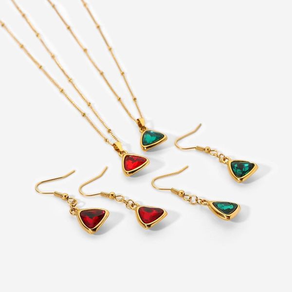 chains fancy stainless steel women jewelry cz zircon drop earrings 18k gold beads chain crystal emerald red pendant necklaces, Silver
chains fancy stainless steel women jewelry cz zircon drop earrings 18k gold beads chain crystal emerald red pendant necklaces, Silver