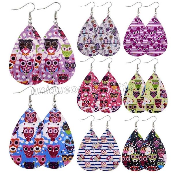 classic pu leather teardrop dangle earrings owl print fashion pendant earrings for women water drop jewelry gifts, Silver
classic pu leather teardrop dangle earrings owl print fashion pendant earrings for women water drop jewelry gifts, Silver