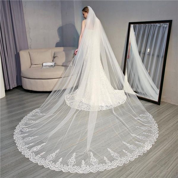 bridal veils 2021 est cathedral wedding veil ivory/white lace appliques edge custom made brides for long with comb, Black
bridal veils 2021 est cathedral wedding veil ivory/white lace appliques edge custom made brides for long with comb, Black