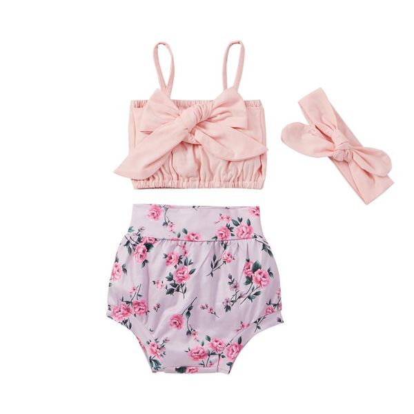 clothing sets 3 pcs born summer outfits, baby girls solid color spaghetti strap boat neck camisole with bowknot + floral shorts headband, White
clothing sets 3 pcs born summer outfits, baby girls solid color spaghetti strap boat neck camisole with bowknot + floral shorts headband, White