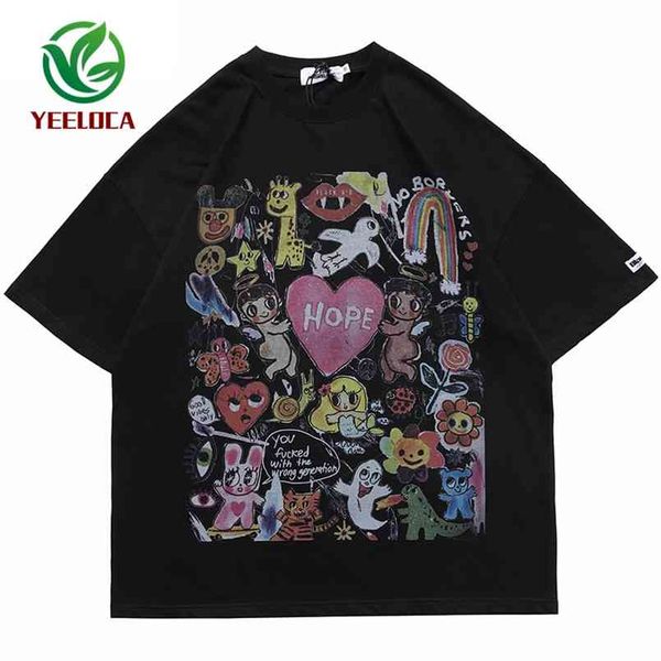 men oversize t shirt hip hop streetwear painting letter heart rainbow angels print tshirt harajuku cotton short sleeve t-shirt 210721, White;black
men oversize t shirt hip hop streetwear painting letter heart rainbow angels print tshirt harajuku cotton short sleeve t-shirt 210721, White;black