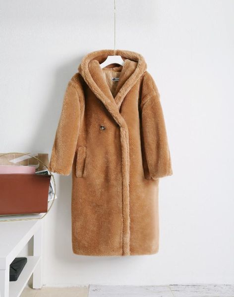 women's wool & blends 2021 autumn and winter teddy bear cashmere coat mid-length thick hooded gray tweed jacket home wear pajamas, Black
women's wool & blends 2021 autumn and winter teddy bear cashmere coat mid-length thick hooded gray tweed jacket home wear pajamas, Black