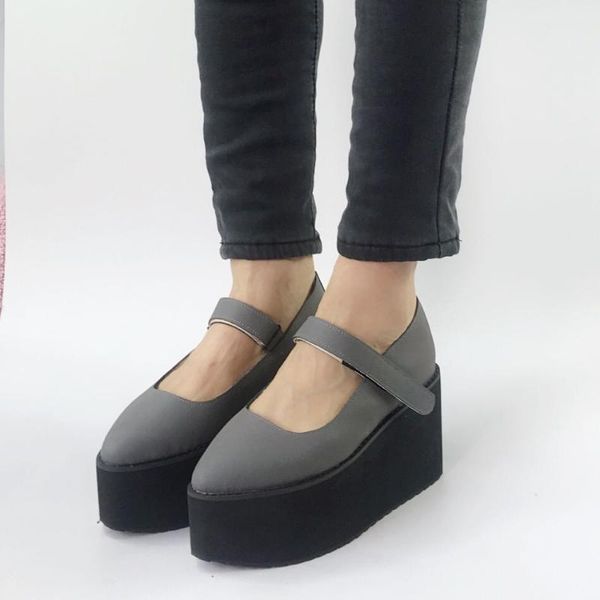 genuine leather wedges lolita high platform shoes plus size women buckle strap custom dress, Black
genuine leather wedges lolita high platform shoes plus size women buckle strap custom dress, Black