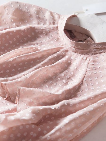 blouses pink shirt women's retro lantern sleeves fashion foreign style round neck mulberry silk top, White
blouses pink shirt women's retro lantern sleeves fashion foreign style round neck mulberry silk top, White
