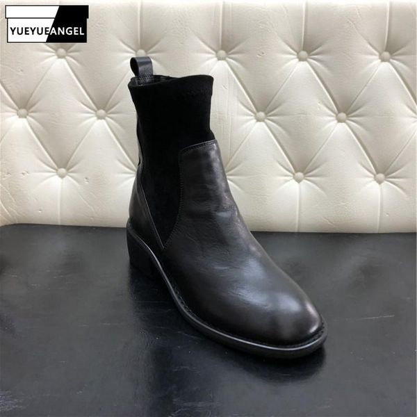 winter fashion womens slip on motorcycle genuine leather ankle boots patchwork round toe low heels biker shoes punk ladies, Black
winter fashion womens slip on motorcycle genuine leather ankle boots patchwork round toe low heels biker shoes punk ladies, Black