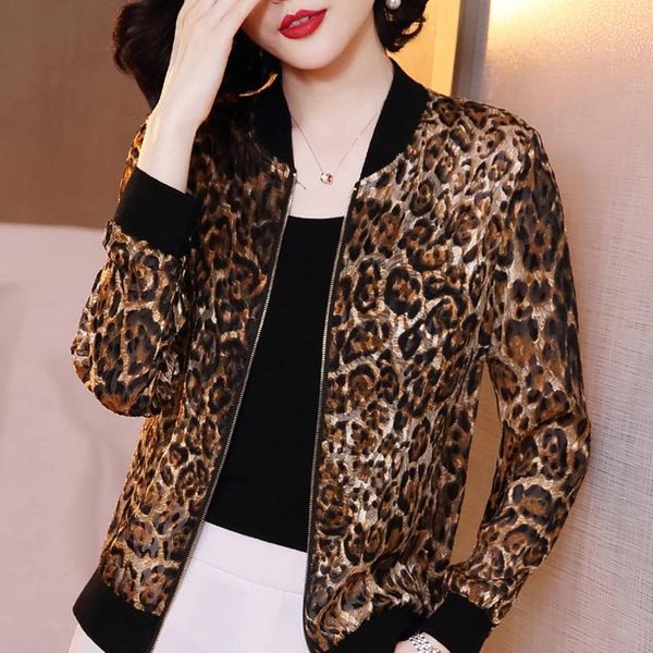 long sleeve woman jacket 2021 jackets coat women zipper cardigan leopard print chiffon clothes d383 women's, Black;brown
long sleeve woman jacket 2021 jackets coat women zipper cardigan leopard print chiffon clothes d383 women's, Black;brown