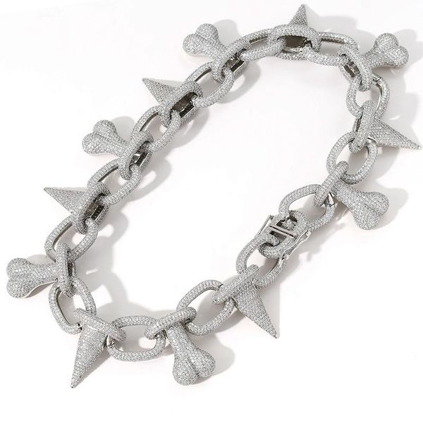 chains bone spiked necklace hip hop exaggerated trendy pendant 210330-19, Silver
chains bone spiked necklace hip hop exaggerated trendy pendant 210330-19, Silver
