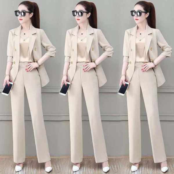 women's two piece pants business suit autumn 2021 elegant fashion western style two-piece, White
women's two piece pants business suit autumn 2021 elegant fashion western style two-piece, White