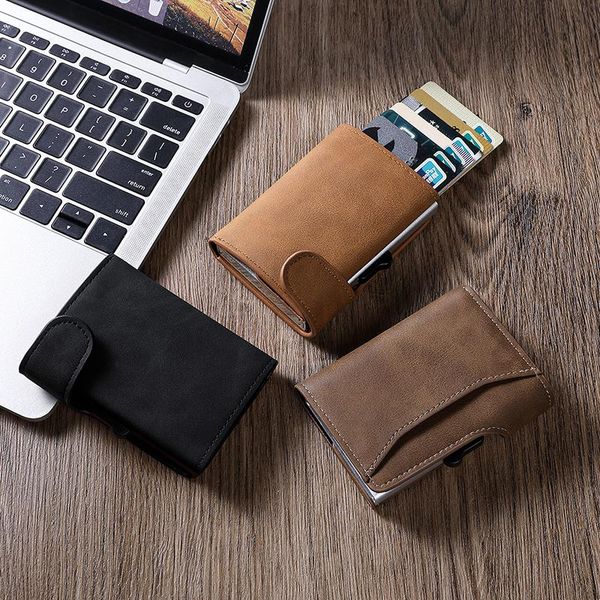 card holders yambuto solid business small wallet men's case buckle practical simple multifunctional holder pack, Brown;gray
card holders yambuto solid business small wallet men's case buckle practical simple multifunctional holder pack, Brown;gray