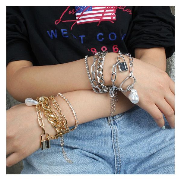link, chain hahagirl punk gold silver color lock anklets for women vintage metal multi-layer anklet fashion wedding party jewelry, Black
link, chain hahagirl punk gold silver color lock anklets for women vintage metal multi-layer anklet fashion wedding party jewelry, Black