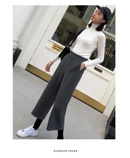 women's pants & capris 2021 korean autumn winter women wide-legged ankle-length casual thin solid gray black, Black;white
women's pants & capris 2021 korean autumn winter women wide-legged ankle-length casual thin solid gray black, Black;white