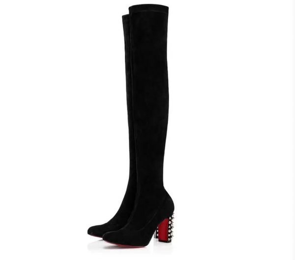 fall winter verusch side tall boots brands women's red soles boot lady high heels thigh-high booties luxury party wedding dress eu35-44, Black
fall winter verusch side tall boots brands women's red soles boot lady high heels thigh-high booties luxury party wedding dress eu35-44, Black