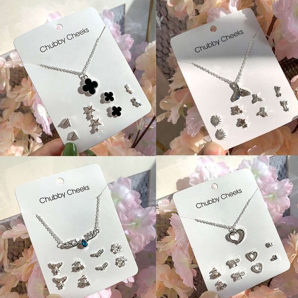 korean silver plated clover necklace earrings combination female student yi lu you clavicle chain fashion versatile jewelry, Black
korean silver plated clover necklace earrings combination female student yi lu you clavicle chain fashion versatile jewelry, Black