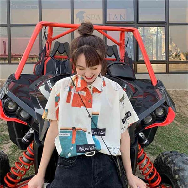casual loose basiv all match simple colllege wind summer arrival women female shirts 210426, White
casual loose basiv all match simple colllege wind summer arrival women female shirts 210426, White