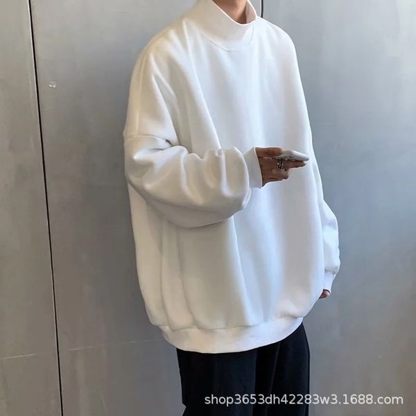 high collar sweater men's plush autumn and winter style simple solid color thickened coat korean fashion casual bottomed shirt, Black
high collar sweater men's plush autumn and winter style simple solid color thickened coat korean fashion casual bottomed shirt, Black