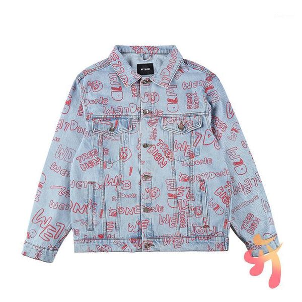 men's jackets women's clothes we11done full print lapel blue denim jacket oversize welldone fashion casual coats, Black;brown
men's jackets women's clothes we11done full print lapel blue denim jacket oversize welldone fashion casual coats, Black;brown
