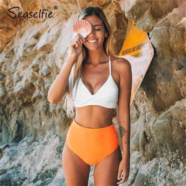 seaselfie solid white and orange bikini sets high-waist padded swimsuit two pieces swimwear women beach bathing suits 210702, White;black
seaselfie solid white and orange bikini sets high-waist padded swimsuit two pieces swimwear women beach bathing suits 210702, White;black