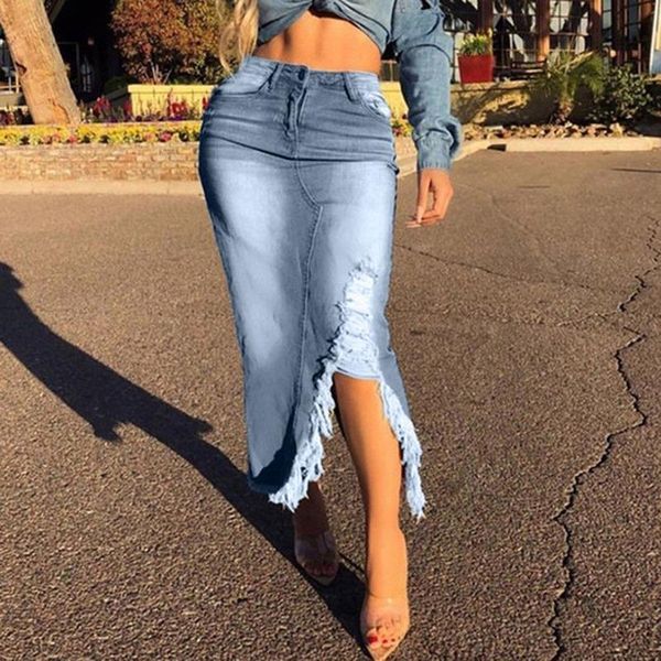 skirts high waist ripped split denim distressed fashion jeans elastic bodycon long skirt women trendy retro washed irregular, Black
skirts high waist ripped split denim distressed fashion jeans elastic bodycon long skirt women trendy retro washed irregular, Black