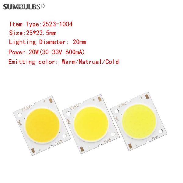 bulbs sumbulbs 5pcs led cob light source 25x23mm 20w dc 30v-33v 600ma cold warm natural white for down track lamp diode bulb
bulbs sumbulbs 5pcs led cob light source 25x23mm 20w dc 30v-33v 600ma cold warm natural white for down track lamp diode bulb