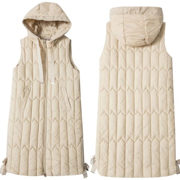women's vests long vest sleeveless jacket female autumn winter zipper overcoat tank warm hooded waistcoat, Black;white
women's vests long vest sleeveless jacket female autumn winter zipper overcoat tank warm hooded waistcoat, Black;white
