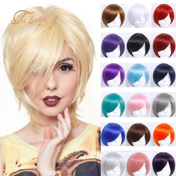 synthetic wigs talang women hair purple cosplay wig short straight bob hairstyle 20 colors available, Black
synthetic wigs talang women hair purple cosplay wig short straight bob hairstyle 20 colors available, Black