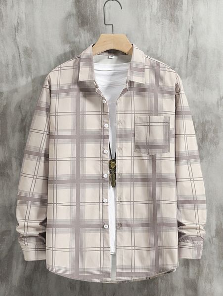 men plaid print shirt without tee e8fz#, White;black
men plaid print shirt without tee e8fz#, White;black