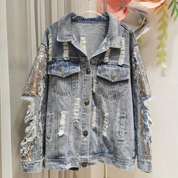women's trench coats women spring and autumn ripped sequins loose fashion jeans y705, Tan;black
women's trench coats women spring and autumn ripped sequins loose fashion jeans y705, Tan;black