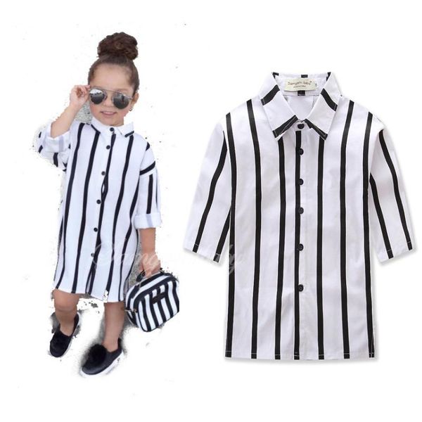 shirts 2021 casual long sleeve buttons shirt dresses striped girls kids dress clothes 1-6y, White;black
shirts 2021 casual long sleeve buttons shirt dresses striped girls kids dress clothes 1-6y, White;black