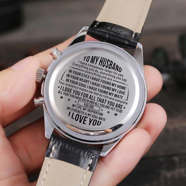 wristwatches to my husband i love you design men's watch hours boyfriend dress clock male 30m waterproof business leisure gifts, Slivery;brown
wristwatches to my husband i love you design men's watch hours boyfriend dress clock male 30m waterproof business leisure gifts, Slivery;brown