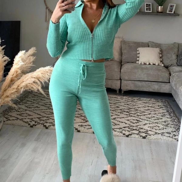 women's two piece pants rmsfe 2022 ladies autumn and winter fashion long sleeve lapel zipper slim fit sweater set, White
women's two piece pants rmsfe 2022 ladies autumn and winter fashion long sleeve lapel zipper slim fit sweater set, White