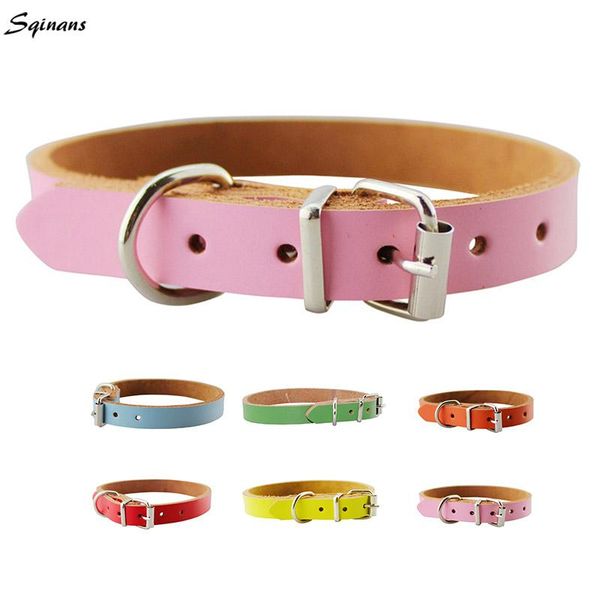 dog collars & leashes sqinans solid color genuine leather pet adjustable puppy cats for small medium dogs 6 colors optional
dog collars & leashes sqinans solid color genuine leather pet adjustable puppy cats for small medium dogs 6 colors optional
