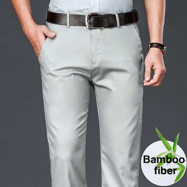 men's pants bamboo fiber thin casual spring and summer business straight stretch light grey trousers male, Black
men's pants bamboo fiber thin casual spring and summer business straight stretch light grey trousers male, Black
