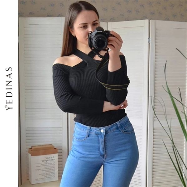 yedinas knitted sweater famale short women jumper off shoulder harajuku sweaters korean ladie's pullovers 210914, White;black
yedinas knitted sweater famale short women jumper off shoulder harajuku sweaters korean ladie's pullovers 210914, White;black
