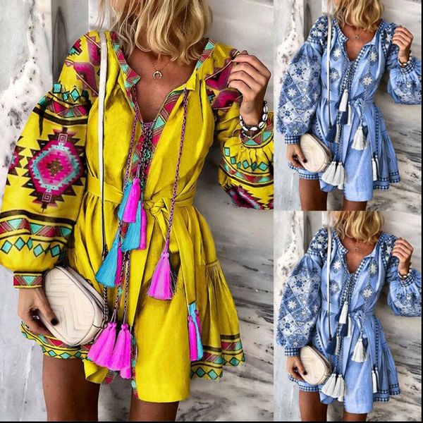 women dress boho floral long sleeve short ladies v neck ethnic style midi drop, Black;gray
women dress boho floral long sleeve short ladies v neck ethnic style midi drop, Black;gray