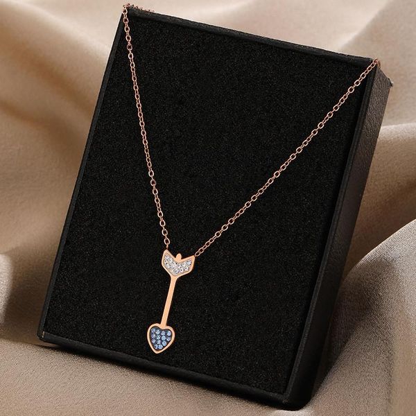 fashion korean original design cupid's arrow necklaces for women version simple couple gift titanium steel clavicle chain pendant, Silver
fashion korean original design cupid's arrow necklaces for women version simple couple gift titanium steel clavicle chain pendant, Silver