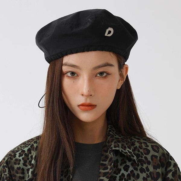 berets foux beret hats summer women thin letter adjustable rope pure color baker boy painter casquette octagonal brimless fashion, Blue;gray 
berets foux beret hats summer women thin letter adjustable rope pure color baker boy painter casquette octagonal brimless fashion, Blue;gray