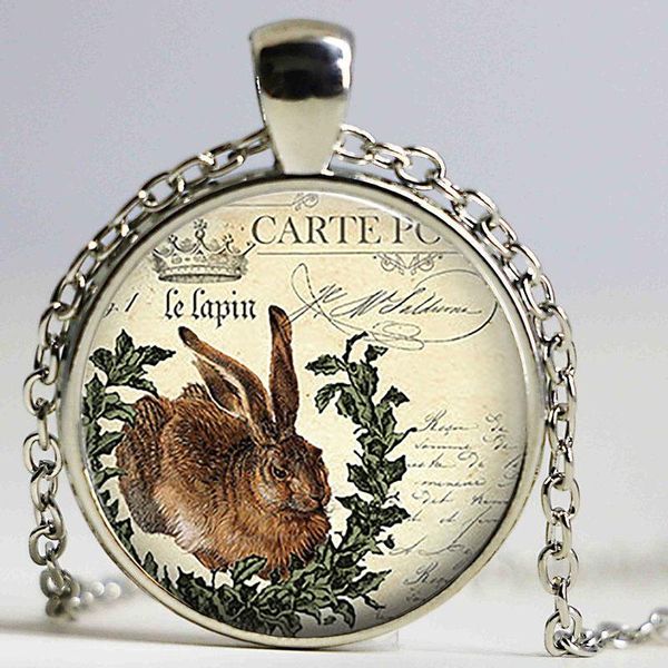 french easter necklace pendant jewelry charm cabochon glass necklaces, Silver
french easter necklace pendant jewelry charm cabochon glass necklaces, Silver