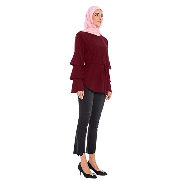 ethnic clothing donsignet muslim blouse fashion eid dubai turkey loose middle east trumpet sleeves solid color simple plus size shirt top, Red
ethnic clothing donsignet muslim blouse fashion eid dubai turkey loose middle east trumpet sleeves solid color simple plus size shirt top, Red