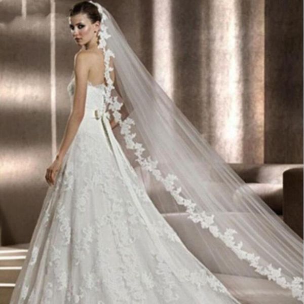 bridal veils applique edge white/ivory wedding veil 3m long comb lace mantilla cathedral accessories veu de noiva, Black
bridal veils applique edge white/ivory wedding veil 3m long comb lace mantilla cathedral accessories veu de noiva, Black