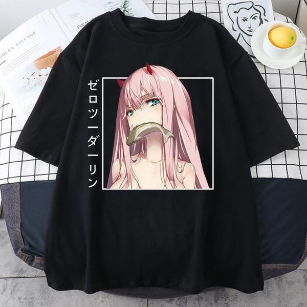 women's t-shirt zero two graphic tees women kawaii japanese anime darling in the franxx t shirt funny cartoon summer unisex, White
women's t-shirt zero two graphic tees women kawaii japanese anime darling in the franxx t shirt funny cartoon summer unisex, White