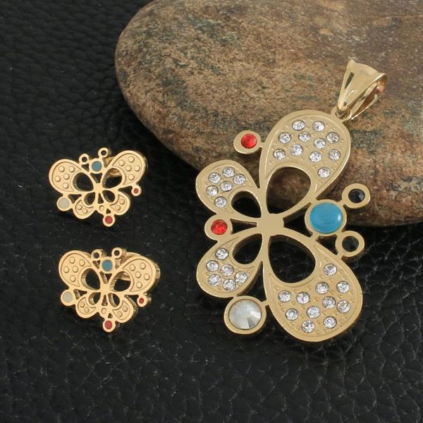 earrings & necklace fashion butterfly style stainless steel jewelry sets for women gold color pendants and seuzbmba, Silver
earrings & necklace fashion butterfly style stainless steel jewelry sets for women gold color pendants and seuzbmba, Silver