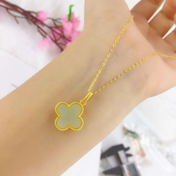 ancient silver inlaid s925 clover pendant natural hetian jade necklace female lucky grass neck ornament, Black
ancient silver inlaid s925 clover pendant natural hetian jade necklace female lucky grass neck ornament, Black
