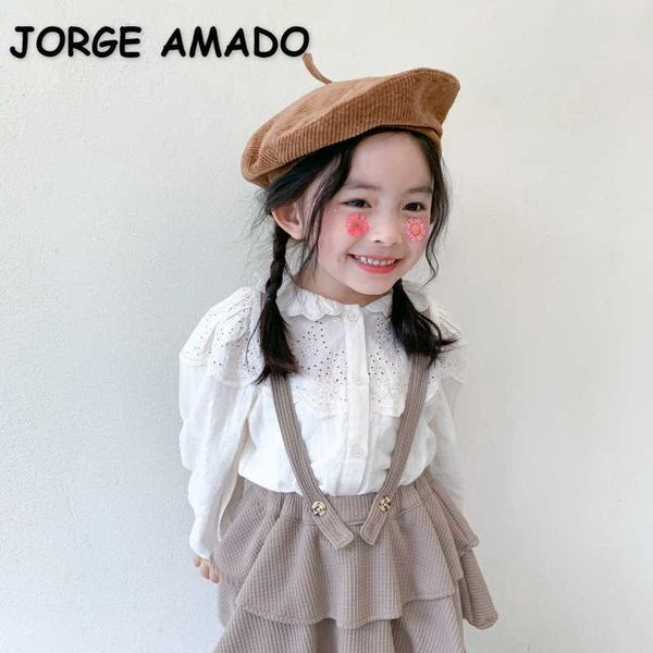 wholesale spring korean style girls shirts ruffles white peter pan collar princess blouses children clothes e677 210610, White;black
wholesale spring korean style girls shirts ruffles white peter pan collar princess blouses children clothes e677 210610, White;black