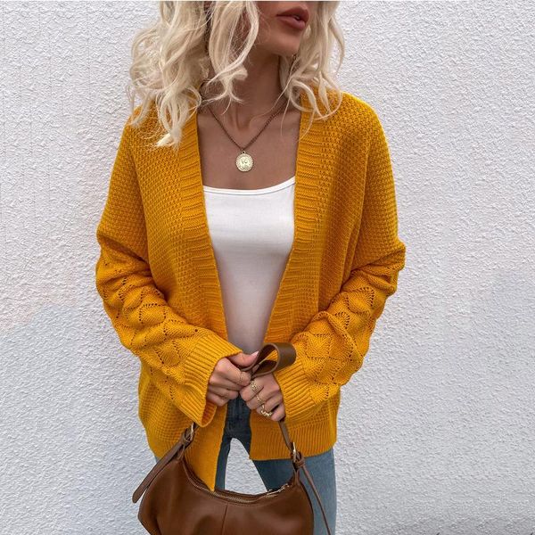 women's sweaters knitted sweater autumn winter v-neck cardigan solid medium length hollow casual streetwear loose coat female, White;black
women's sweaters knitted sweater autumn winter v-neck cardigan solid medium length hollow casual streetwear loose coat female, White;black