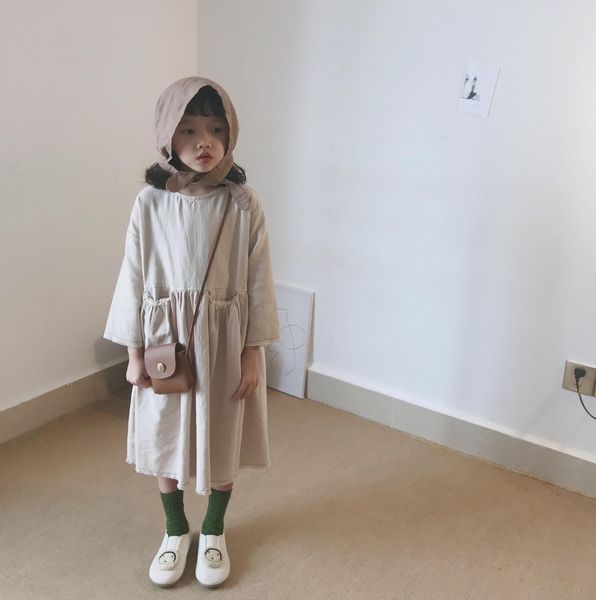 children girls autumn dresses korean style pure color cotton linen robe pockets kids clothing loose dress, Red;yellow
children girls autumn dresses korean style pure color cotton linen robe pockets kids clothing loose dress, Red;yellow