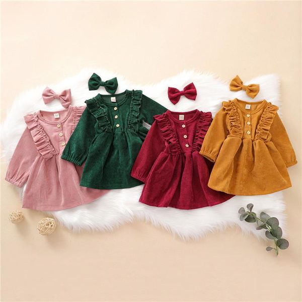 girl's dresses 4 colors baby girl sweet dress toddler girls long sleeve round collar ruffle buttons princess pleated dress+hairpin set, Red;yellow
girl's dresses 4 colors baby girl sweet dress toddler girls long sleeve round collar ruffle buttons princess pleated dress+hairpin set, Red;yellow