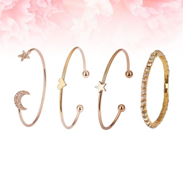4pcs simple bracelet fashion stylish elegant charm bangle jewelry gift for bracelets, Golden;silver
4pcs simple bracelet fashion stylish elegant charm bangle jewelry gift for bracelets, Golden;silver
