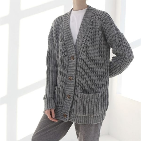 spring autumn winter casual knit coat wool long cardigan thick warm jacket 210914, White;black
spring autumn winter casual knit coat wool long cardigan thick warm jacket 210914, White;black